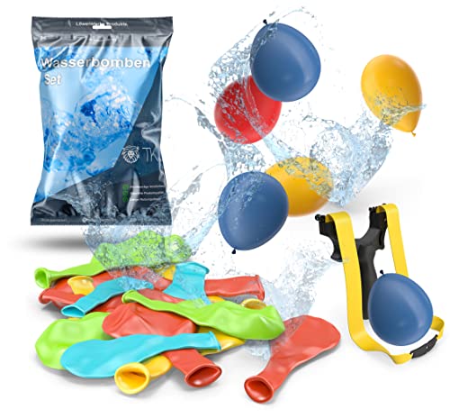 Wasserbomben/Wasserballon Set mit 1000x Wasser Ballons & 1x Schleuder für Kinder & Erwachsene - Wasser Luftballons in bunten Farben